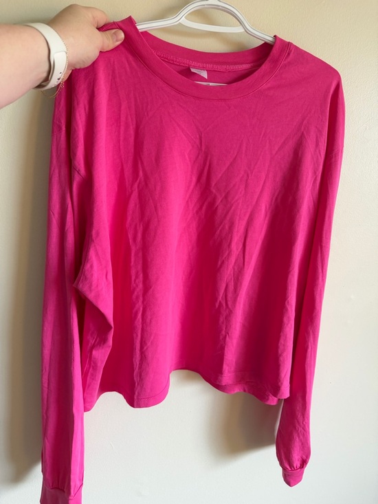 Nettles Tale Tops - Women's Long Sleeve Crewneck Top - Hot Pink